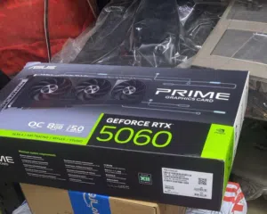 كرت شاشة RTX 5060 ASUS PRIME OC مكسور السرعة جديد مختم بلكرتون بلصقة ختم الوكالة