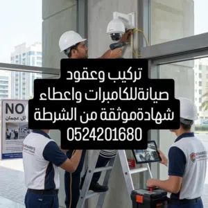 كاميرات عجمان cctv Ajman تركيب،عفود صيانة،شهادة موثقة من الشرطة.