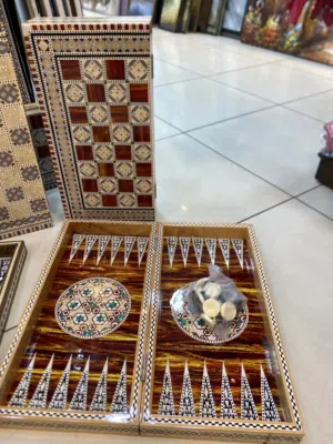 العاب تسلية تحف انتيكا مجموعة من طاولات الزهر المختلفة صدف يدوي طاولة زهر صدف خشب زان