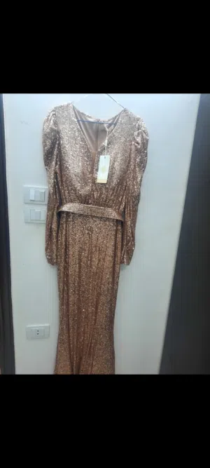 فستان شرعي ذهبي مقاس 46