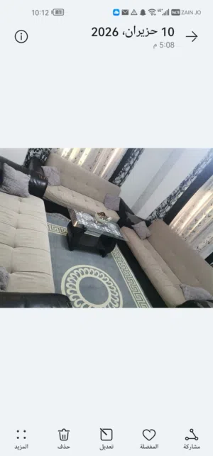 3 صوفيات حجم جامبو  خشب سويد عملي مع طاولة وسط