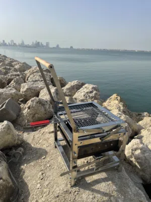 شواية مع امكانية الدوران من ستانلس ستيل صناعة بحريني