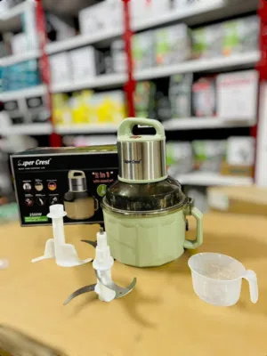 مفرمة وعجانة سوبر كرست العالمية 2في 1 وخلاطة قوية بمحرك نحاسي بقوة 800