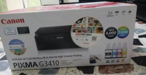 طابعة كانون ملونة pixma g3410 canon جديدة غير مستعملة غير مفتوح الكارتون