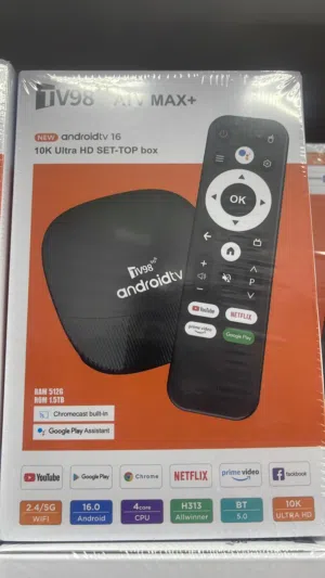 Smart Android TV Box – TV98 ATV Max+ Android receiver box with one year subscriptions available