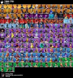 حساب فورتنايت 200 سكن فررصه