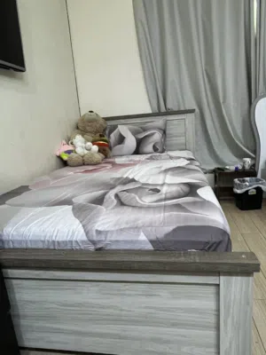 Grey bed frame