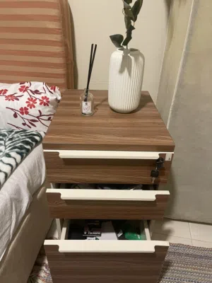 Side Table and Storage Cabinets