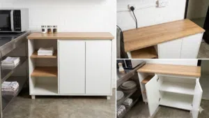 Modern Kitchen Island / Sideboard Buffet Cabinet – Excellent Condition!