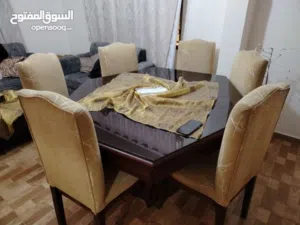 طاولة سفرة 6 كراسي خشب زان تفصيل تقيلة مقاس 150*150