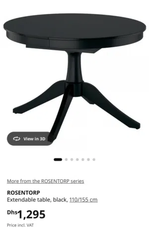 IKEA ROSENTORP Extendable Table –Black (BRAND NEW)