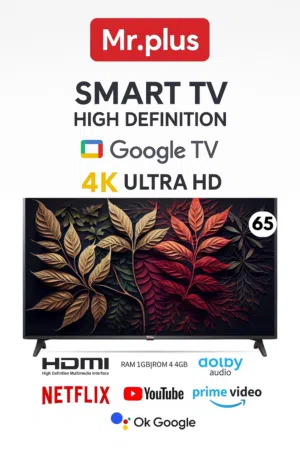 Mr. Plus 65” 4K Google Smart TV – Big Screen, Big Features! Now at Blueberrys Mall of Mascut