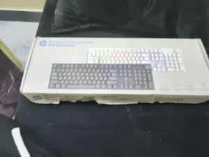كيبورد ميكانيكي HP سويج بني  أصلي وبي 12 تبديله شكل بس لون واحد ثلجي كيبورد انكليزي بي مجال جديد