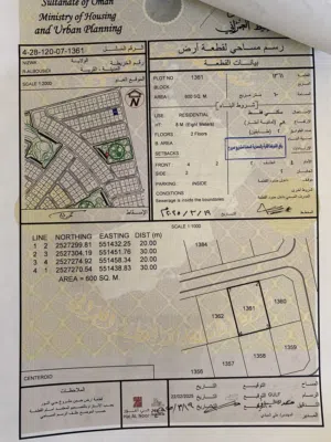Residential Land for Sale in Al Dakhiliya Nizwa