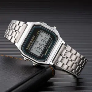 digital watch metal straps CASIO A159W for best price ever found