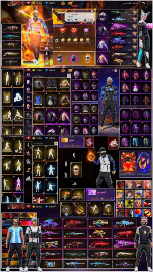 حساب فري فاير   فير 11 فانتوم ازرق واسود ولص وأرنب  تكه ع بريم 8 10 الف جوهره فقط Free Fire account