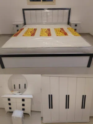Luxury Bedroom Set  Full Bed Set with Wardrobe & Dressing Table