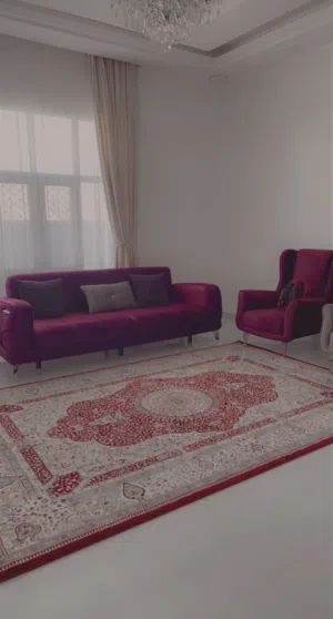 طقم كنبات عنابي ورصاصي