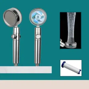 دش مروحة مع فلتر لتقويه ضغط الماء و فلترتها دوش حمام راس دوش مقوي ضغط الماء و تنقيه الماء