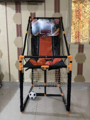 Basketball Hoop and football stand