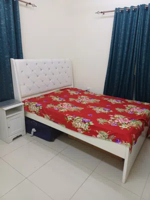 Double Bed With Mattress & 2 Side tables