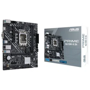 ماذربورد ASUS H610M-K D4 تدعم معالجات Intel الجيل 12 و13 و14 - DDR4 - LGA1700