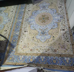 carpet . blue and white