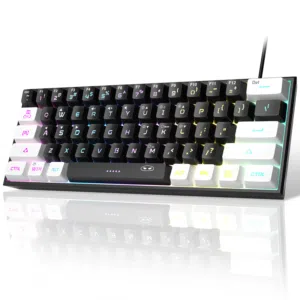 (سعر مغري )لوحة مفاتيح MageGee TS91 سلكية مدمجة 60% (61 مفتاحًا مع إضاءة خلفية RGB، (جديد)