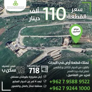 Residential Land for Sale in Amman Marj El Hamam