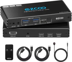 EZCOO 4K@120Hz Type C KVM 2X1 Switch.