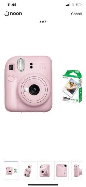 كمره تصوير فوريه بلون الوردي مع 10 صور instax mini 12 camera