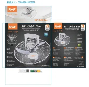 مروحة "RAF Orbit Fan" بحجم 18 بوصة هي الحل الأمثل. بفضل تصميمها المداري360 درجة لتصل البرودة لكل ركن