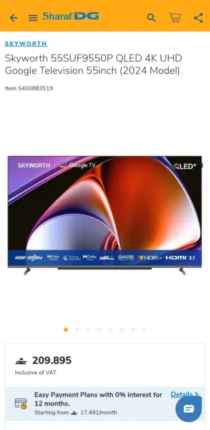 SKYWORTH 55SUF9550P - 55 QLED, 4K, 2.1 HDMI, 120Hz (Google TV)