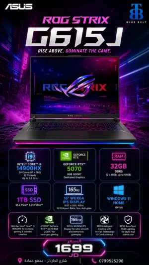 لابتوب ايسوس اي 9 LAPTOP ASUS ROG STRIX I9 32GB DDR5 RTX5070 بافضل الاسعار