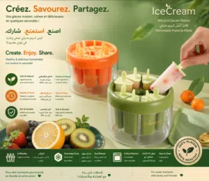 IceCream Maker – Moule à Glaces Maison 6 Compartiments قالب آيس كريم منزلي 6 قوال