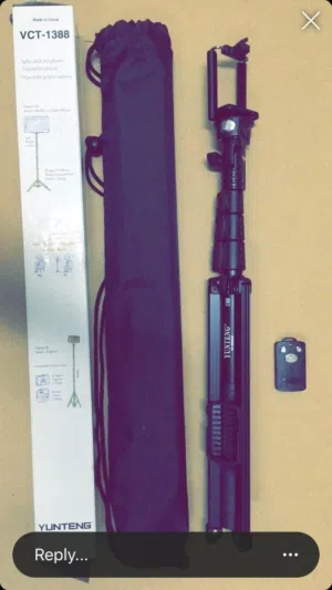 عصا تصوير مع ستاند و ريموت تحكم عن بعد selfie stick with remote control