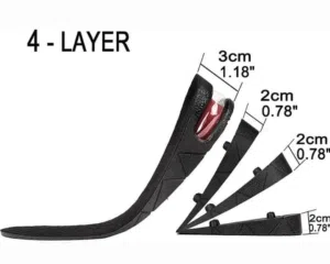زيادة الطول 9 سم نعل داخلي لزيادة الارتفاع، ضبان داخل الحذاء مجموعة رفع حذاء كعب تقويم العظام من