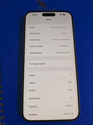 Iphone 15 pro max 256 Gb ( Sim Locked )