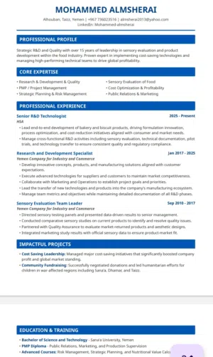 Senior R&D Technologist