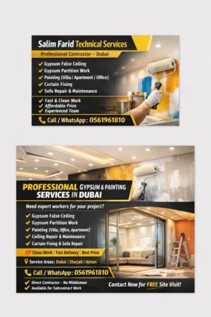 Gypsum Partition  Ceiling  Painting  Maintenance Work – Dubai