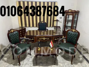 غرفة وزارية / مكتب مدير كلاسيك خشب زان احمر روماني / اثاث مكتبي / مكاتب بايوه فرنساوي office