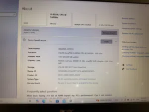 Acer i5 8th Gen + SSD 256GB