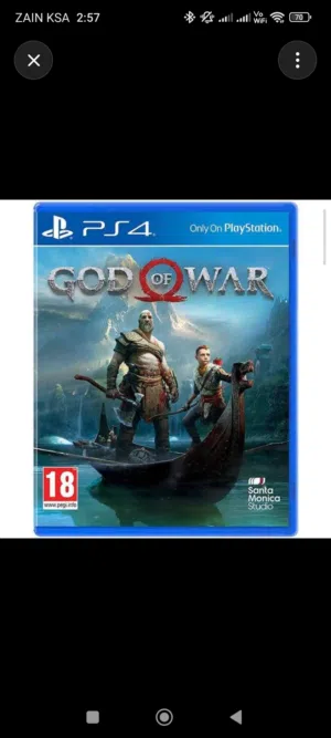 PS4 God of War Disc for Sale. Original game disc in good condition. Works perfectly. Includes case.