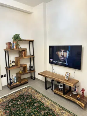 real wood dining table,tv table,shelves
