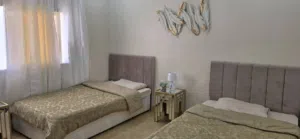 سريرين 120*90 شبه جديد مع المراتب البيع لغرض السفر و ستائر و زينة حائط