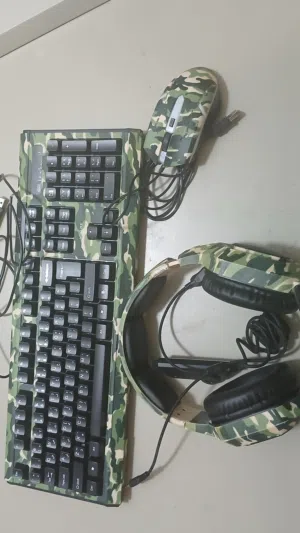 HETZ GAMING [green war style]  KEYBOARD,MOUSE,HEADPHONE