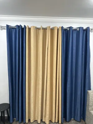 Curtains 4 pcs set and with silver steel pipe