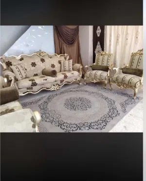 طقم كنب تفصيل خشب زان 7مقاعد 220دينار اربد