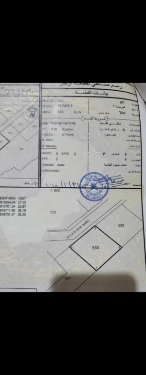 للبيع ارض سكنية ممتازة في منطقة الحيل الشمالية