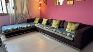7-seater L shaped European style sofa, Wooden center table and 4 chair fining table for SALE !